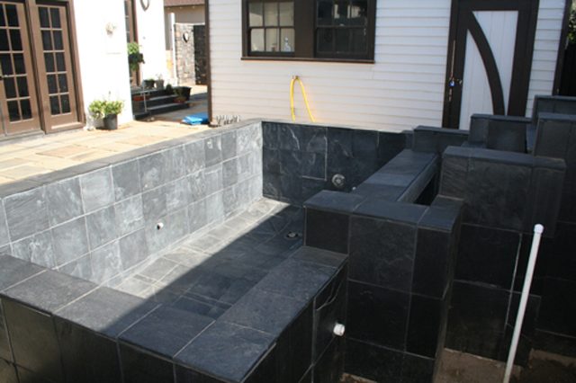 pond tiled slate formal