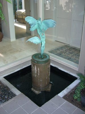 charcoal gray pond fountain