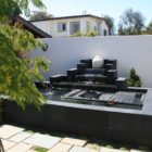 formal slate tile pond