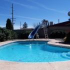 sky blue swimming pool