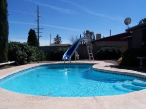 sky blue swimming pool