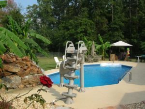 pool with waterfall