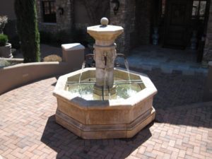 Travertine Hex Fountain