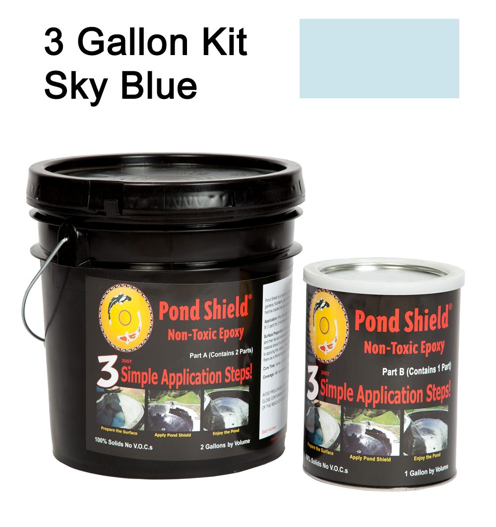 pond shield sky blue