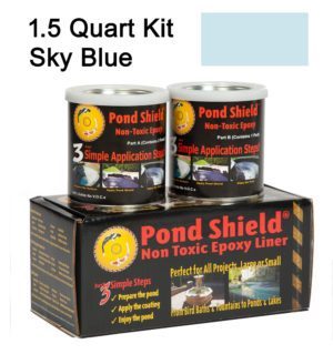 pond shield sky blue