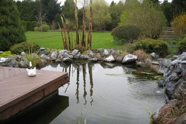 this water feature is waterproofed with Pond Shield